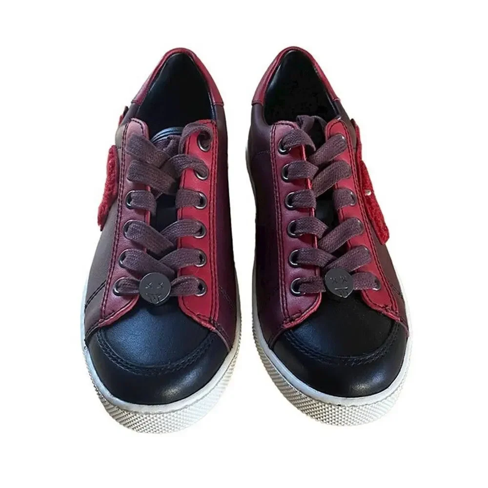 Coach CitySole Patchwork Red Star Patch Black Leather Sneaker Women's 5B Low Top
